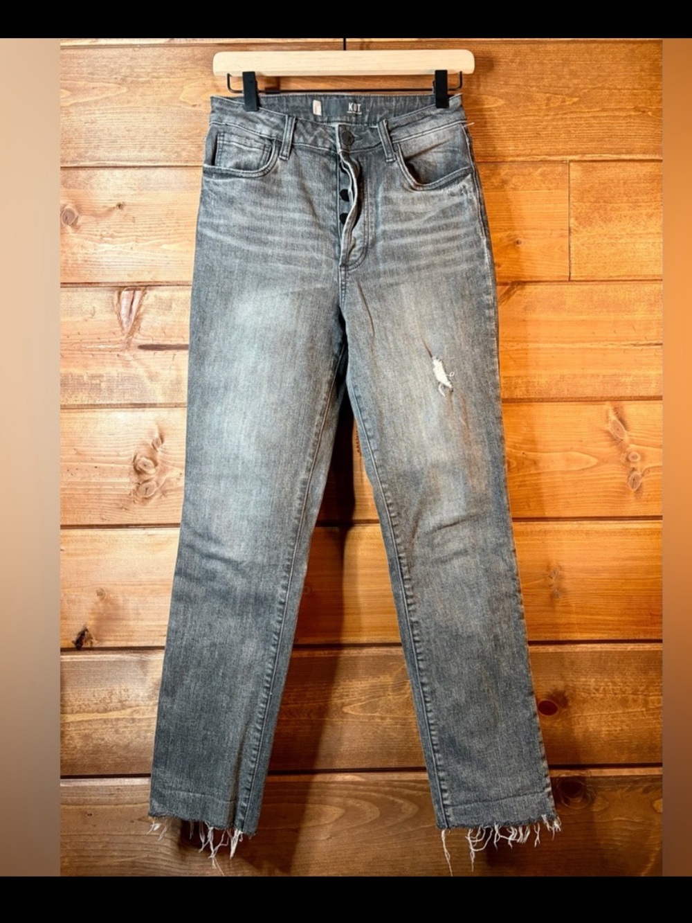 26x28 Kut from the Kloth Distressed High Rise Ankle Vintage Straight Jeans 💕